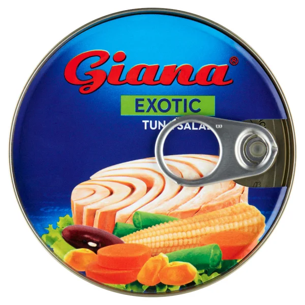Салат з Тунця з Овочами Giana Exotic Tuna salad Джіана філе Тунця з Оливками кукурудзою та зеленню Євробанка 185г - 1