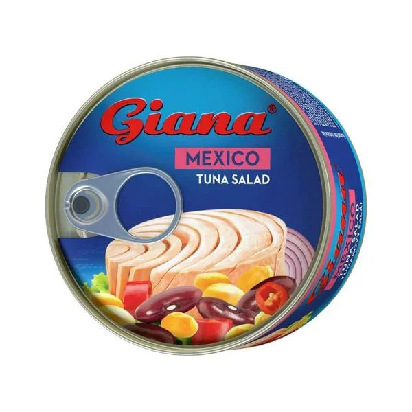 Салат з Тунця з Овочами Giana Mexico Tuna salad Джіана філе Тунця з Квасолею кукурудзою та Солодким перцем Євробанка 185г - 1