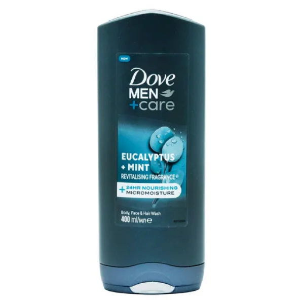 Шампунь та Гель для душа Зволожуючий Dove Men+Care Eucalyptus Mint Revitalising 24h Micromoisture Дав Відновлюючий аромат 400мл - 1