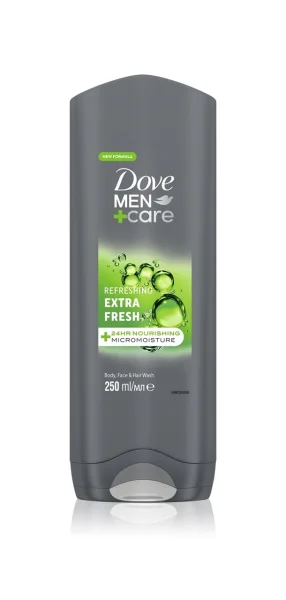 Шампунь та Гель для душа Чоловічий Освіжаючий Dove Men+Care Extra Fresh 24h Micromoisture Дав Екстра Свіжість 400мл - 1