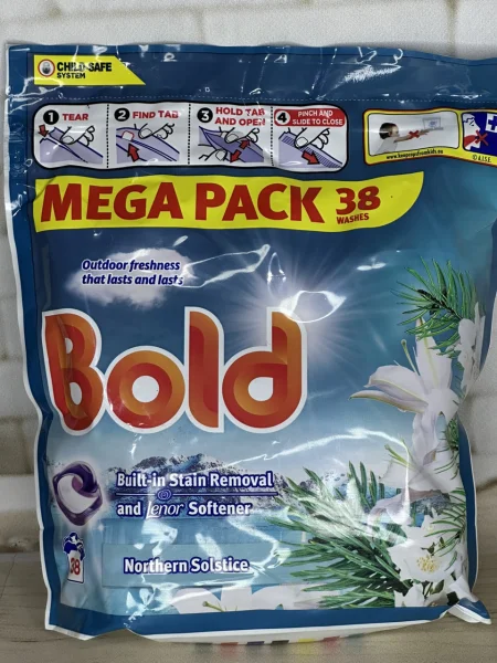 Капсули для прання з Ленор Універсальні Bold Northern Solstice Stain Removal&Lenor Softener 4in1 Болд Виведення плям Мегапак 38шт - 1