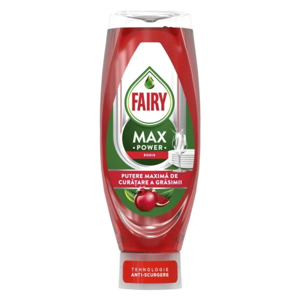 Гель для миття посуду Концентрований Fairy Max Power Rodie Anti-Scurgere Tehnologie Фейрі Гранат ефективний Антижир 545мл - 1