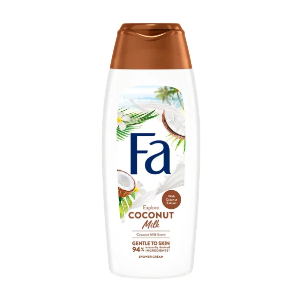 Гель Крем для душу Жіночий Fa explore Coconut Milk Scent with Coconut Extract Shower Cream Фа екстракт Кокосого молочка 400мл - 1