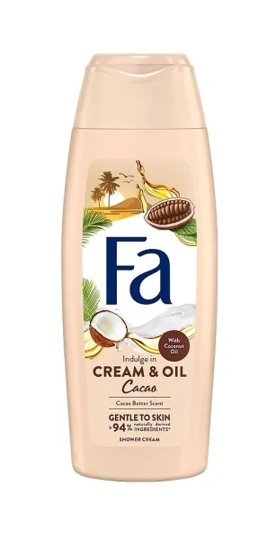 Гель Крем для душу Жіночий Fa indulge Cream&Oil Cacao Butter Scent Coconut Oil Shower Cream Фа екстракт кокосової олії 400мл - 1