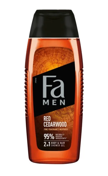 Гель для душу Шампунь 2в1 Чоловічий Fa Men Red Cedarwood Body&Hair shower Gel Фа натхненний тонким ароматом Віскі 400мл - 1