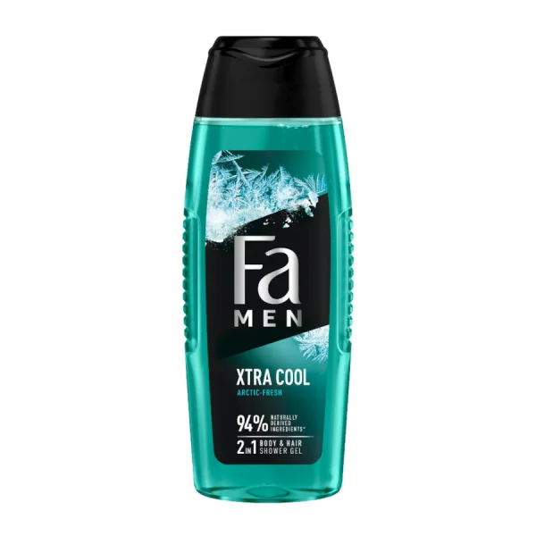 Гель для душу Шампунь 2в1 охолоджуючий Чоловічий Fa Men Xtra Cool Arctic Fresh Body&Hair shower Gel Фа Арктична свіжість 400мл - 1