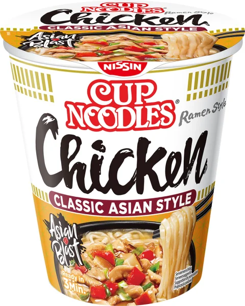 Локшина для Рамену Швидкого приготування Nissin Cup noodles Asian Style Chicken Суп з макаронами смак Курка Стакан 64г - 1