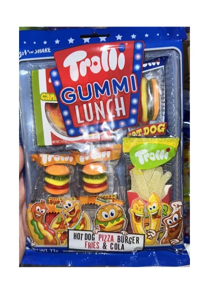 Набір Ланч-бокс Жувальний мармелад Trolli Gummy Lunch HotDog Pizza Burger Fries&Cola Тролі пакетики асорті 77г - 2