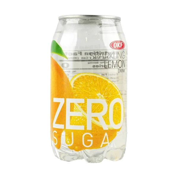Напій газований освіжаючий Без Цукру OKF Sparkling Lemon Zero Sugar Окф Ігриста Лимон Баночка 350мл - 1