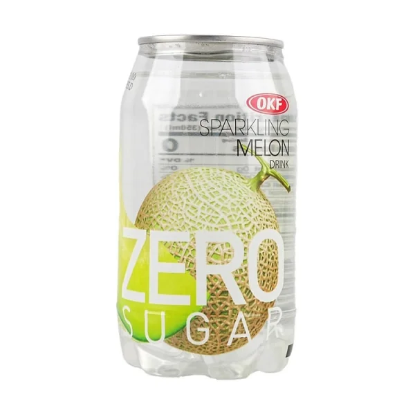 Напій газований освіжаючий Без Цукру OKF Sparkling Melon Zero Sugar Окф Ігриста Диня Баночка 350мл - 1