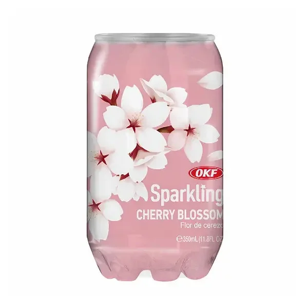 Напій газований освіжаючий OKF Sparkling Cherry Blossom Окф Ігристий квітуча Вишня Баночка 350мл - 1
