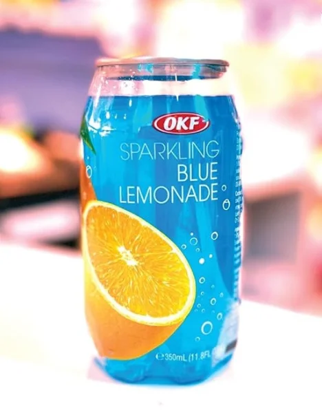Напій газований освіжаючий OKF Sparkling Blue Lemonade Окф Ігристий Блакитний Лимонад Баночка 350мл - 1