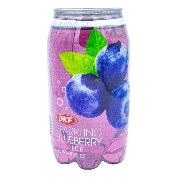 Напій газований освіжаючий OKF Sparkling Blueberry Lite Окф Ігриста Чорниця Лимонад Баночка 350мл - 1