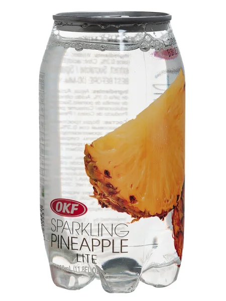 Напій газований освіжаючий OKF Sparkling Pineapple Lite Окф Ігристий Ананас Лимонад Баночка 350мл - 1