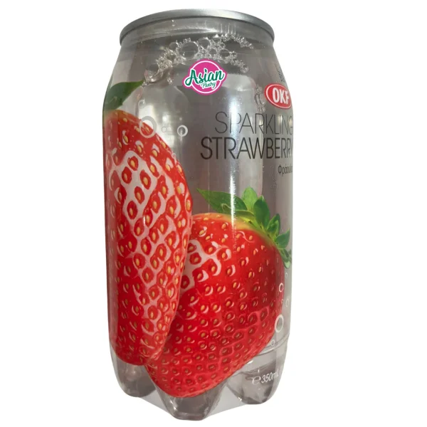 Напій газований освіжаючий OKF Sparkling Strawberry Lite Окф Полуниця Лимонад Баночка 350мл - 1