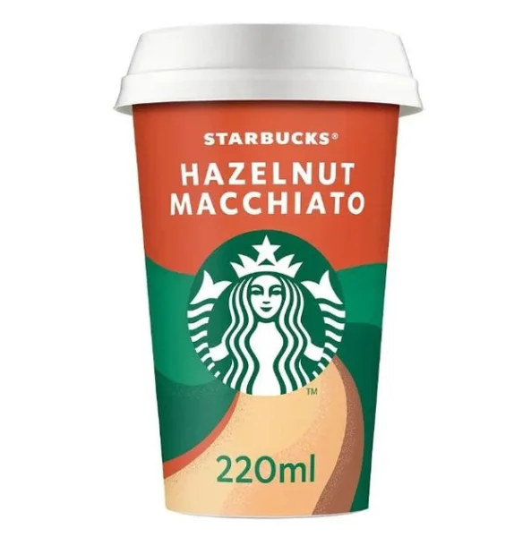 Кава охолоджена в Дорогу Starbucks Hazelnut Macchiato Старбакс Напій Маккіато рідкий Смак лісового горіха Стакан з кришкою 220мл - 1