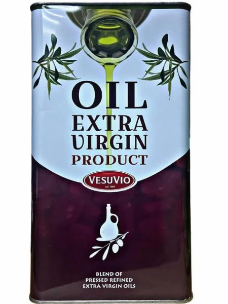 Оливкова олія Vesuvio Oil Extra Virgin Product Olio Di Oliva Везувій Суміш пресованих рафінованих олій першого віджиму Каністра 5л - 1
