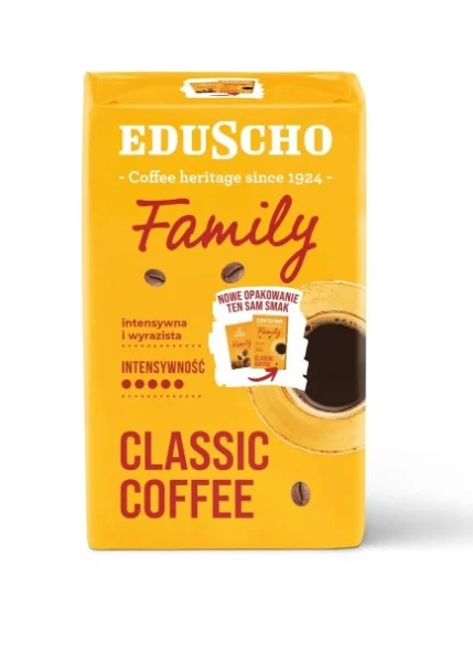 Кава мелена Eduscho Family classic Ground coffee Intensive Едушо Фемелі 100% Робуста Міцна Вакуум Пакет 500г - 1