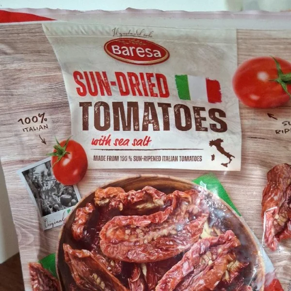 Помідори вялені Baresa Sun dried Tomatoes with Sea salt Бареса томати сушені на Сонці з морською сіллю Пакет 100г - 1