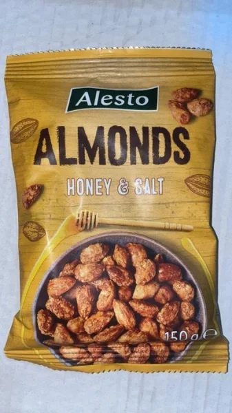 Мигдаль смажений Alesto Almonds Honey and Salt Almonds Алесто мікс меду та солі Пакет 150г - 1
