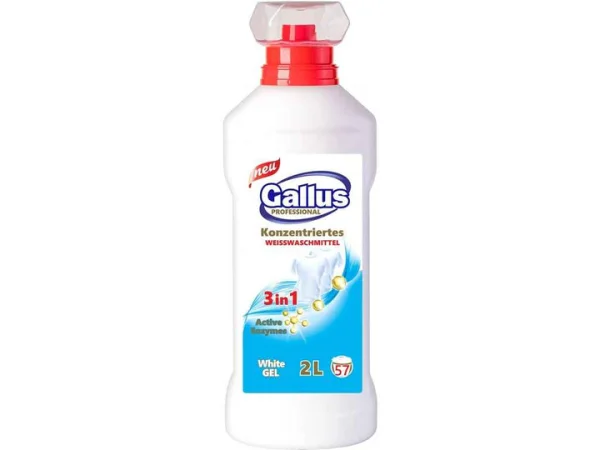 Гель для прання Білого Gallus WeissWaschmittel Konzentriertes 3в1 White Gel Галуш Концентрат для світлої білизни 57прань 2л - 1
