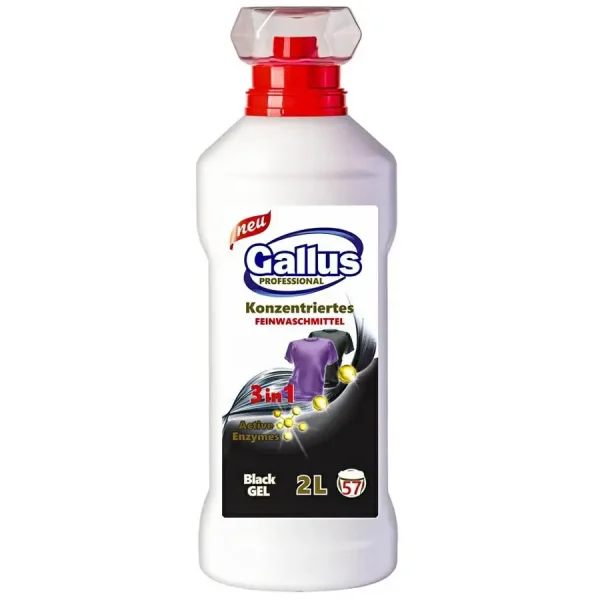 Гель для прання Блек Gallus FeinWaschmittel Konzentriertes 3в1 Black Gel Галуш Концентрат для Темної білизни 57прань 2л - 1