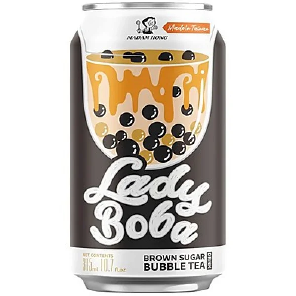 Напій Чай охолоджений чорний Madam Hong Lady Boba Brown Sugar Bubble Tea Мадам Хонг Леді Боба Карамельний цукор 315мл - 1