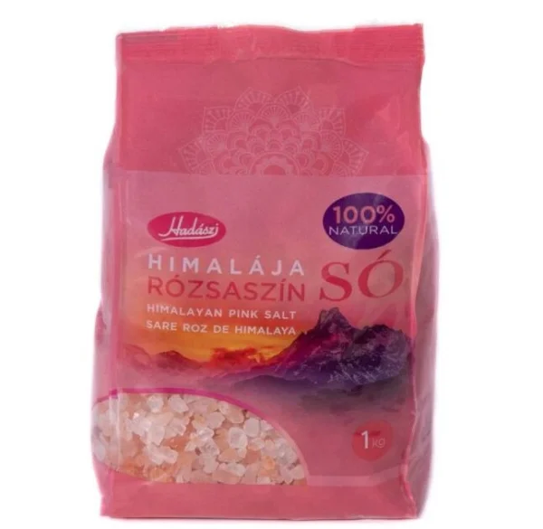 Сіль Гімалайська рожева для Приготування іжі Hadászi Himalayan Pink Salt Хадассі приправа дрібнозерниста Пакет 1кг - 1