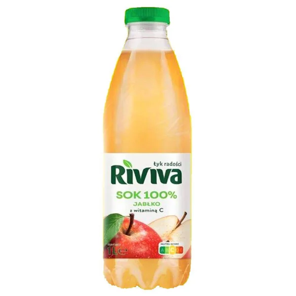 Сік яблучний Riviva Sok 100% Jablko z witamina C Рівіва натуральний з вітаміном С Пляшка 1000мл - 1