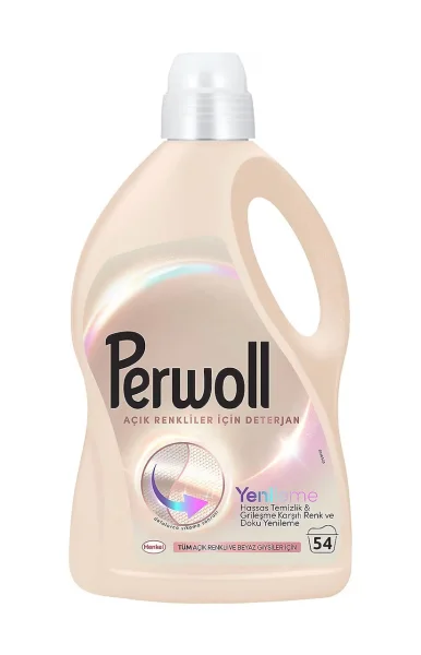 Гель для прання Світлих тканин Perwoll Color Detergent Renew AntiGreyness Перволь від Вицвітання Потускніння Кольор 54прань 2970мл - 1