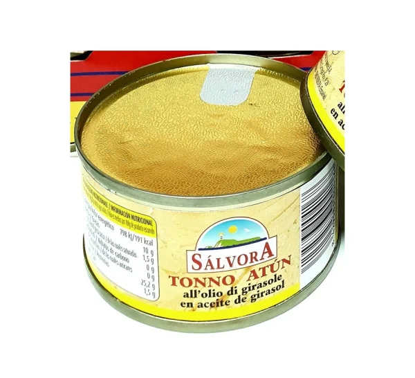 Тунець філе у Соняшниковій олії Salvora Trancetti di Tonno in Olio Di Girasole Сальвора Шматочки 12шт 960г - 2