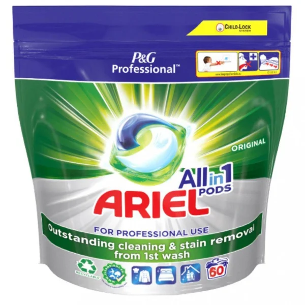 Капсули для прання Універсальні Ariel Pods All-in-1 Original For Professional Use Арієль Професійні Виведення плям 60шт - 1
