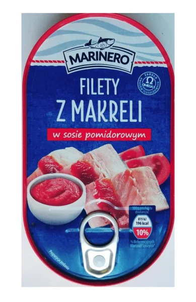 Макрель філе в Томатному соусі Marinero Filety Makreli w sosie pomidorowym Марінеро скумбрія шматочки Євробанка 170г - 1