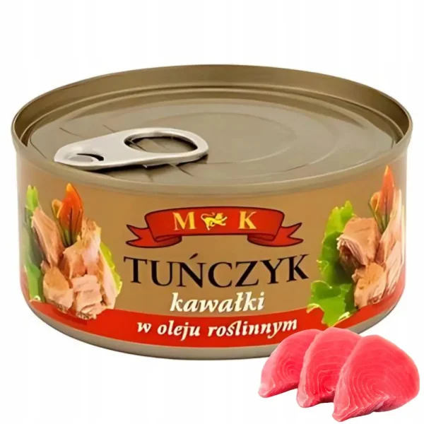 Тунець філе в Соняшниковій олії M&K Tunczyk Kawalki w Oleju roslinnym МК шматочки Омега-3 Євробанка 170г - 1