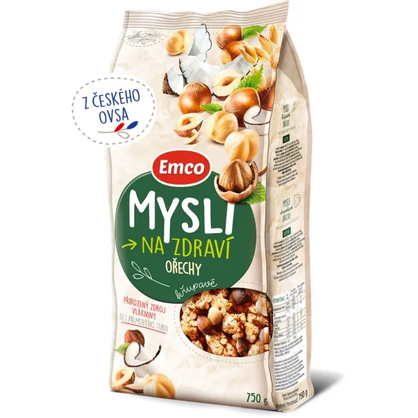 Мюслі Emco Mysli Na zdravi Ořechy Емко вівсяні Пластівці суміш Злаків та Горіхів 750г - 1