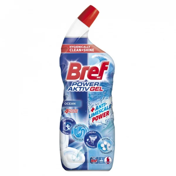 Гель для чищення унітазів Bref Power Aktiv Gel WC Anti Limescale Ocean Бреф очищувач Антиналіт Океанський бриз 700мл - 1