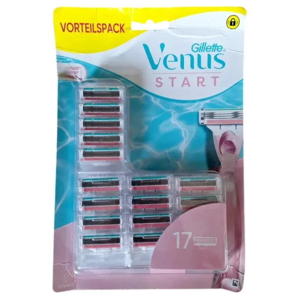 Касети Леза змінні Бритви Жіночі Gillette Venus Start VorteilsPack Вінус Старт Картріджі Змащувальна змужка 3леза 17шт - 1