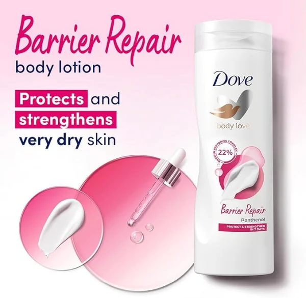 Лосьйон для Тіла Відновлюючий Dove Body Love Barrier Repair Restoring Complex Lotion Panthenol Дав Барьєр для Шкіри пантенол 400мл - 1