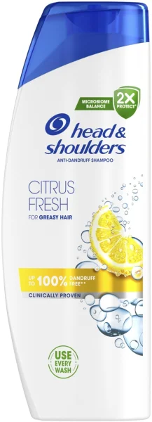 Шампунь проти Лупи Head&Shoulders Anti-Dandruff Shampoo Citrus Fresh Microbiome Хедн Шолдерс для жирного волосся Цитрус 400мл - 1