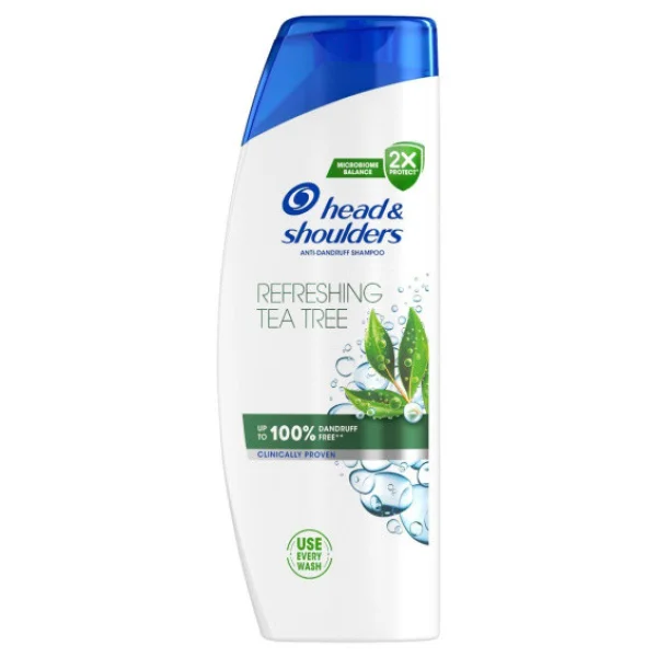 Шампунь проти Лупи Head&Shoulders Anti-Dandruff Shampoo Microbiome Refreshing Tea Tree Хедн Нормальне волосся Чайне Дерево 400мл - 1