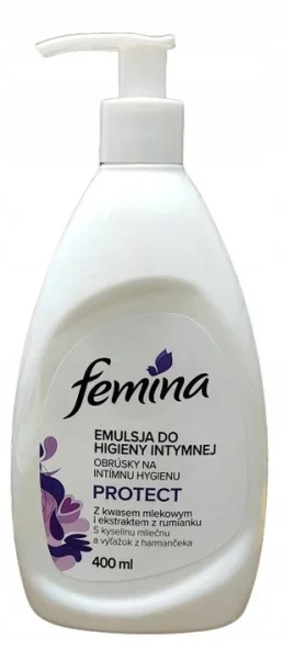 Емульсія Інтимної гігієни з Дозатором Femina Protect Emulsija do Intymnej Higieny Феміна молочна кислота та екстракт Ромашки 400мл - 1