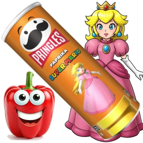Чіпси картопляні Pringles Super Mario Paprika Princess Прінглз Супер Маріо Принцеса Паприка Тубус 165г - 1