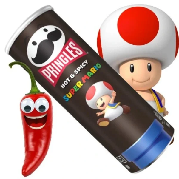 Чіпси картопляні Pringles Super Mario Hot&Spicy Princess Прінглз Супер Маріо Хот Гострі спеції Тубус 165г - 1
