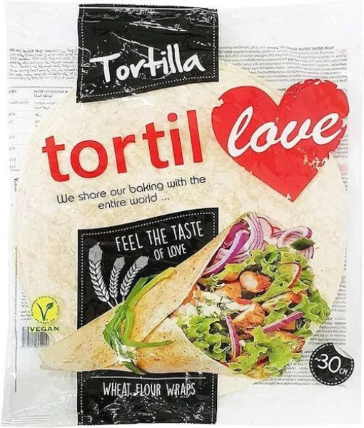 Хлібці Тортилья з Пшеничного борошна гріль Tortilla Tortil Love Wheat Flour Wraps Тортілла млинці круглі 30см 6шт 250г - 1