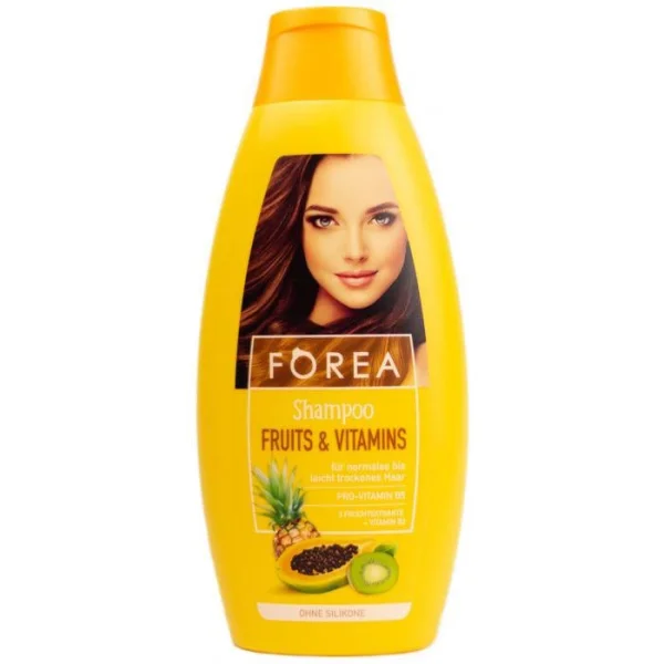 Шампунь для нормального та Cухого волосся Forea Fruits&Vitamins Provitamin B5 Фореа екстракт фруктів Вітаміни без Силіконів 500мл - 2