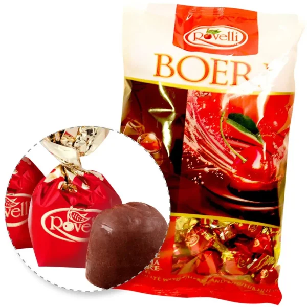 Шоколадні цукерки вишня в Чорному шоколаді з лікером Rovelli Boeri Cioccolato Extra Fondente Liquore вишня Пакет 800г - 2