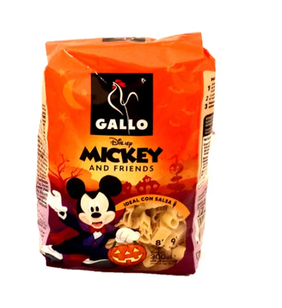 Макарони Дитячі Мультяшні Gallo Disney Mickey&Friends Helloween Pasta Галло Паста Дісней Мікі Мауз Хеловін білі Пакет 300г - 1