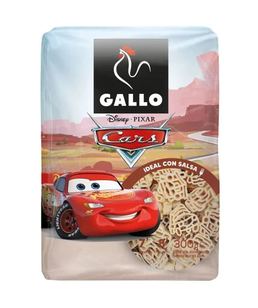 Макарони Дитячі Мультяшні Gallo Disney Pixar Cars Pasta Галло Паста Дісней піксар Тачки білі Пакет 300г - 1