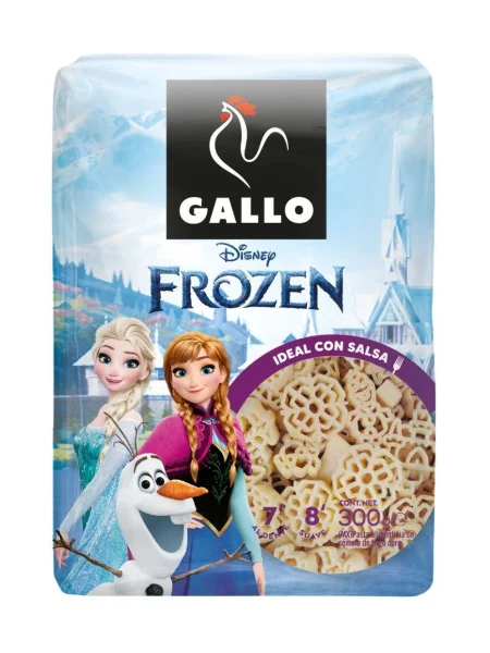 Макарони Дитячі Мультяшні Gallo Disney Frozen Pasta Галло Паста Дісней Принцесси білі Пакет 300г - 1