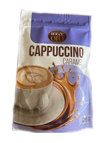 Капучіно розчинний Dolce Oro Cappuccino Caramel Cream Дольче Оро Карамельні Вершки Пакет 100г - 1